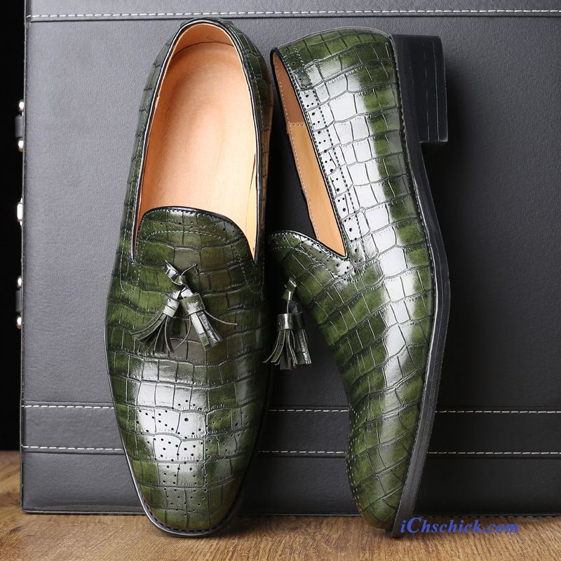 Schuhe Business-schuhe Geschäft Neue Quaste Casual Lederschuhe Grün Kaufen