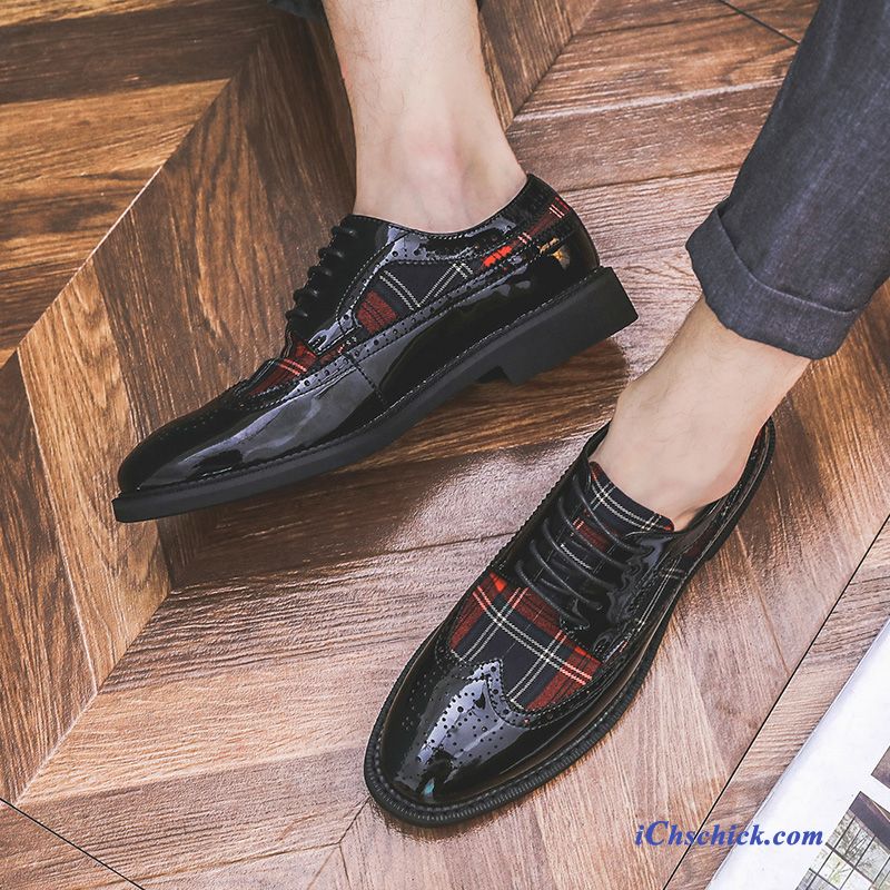 Schuhe Business-schuhe Persönlichkeit Geschäft Lackleder Casual Trend Mischfarben Schwarz