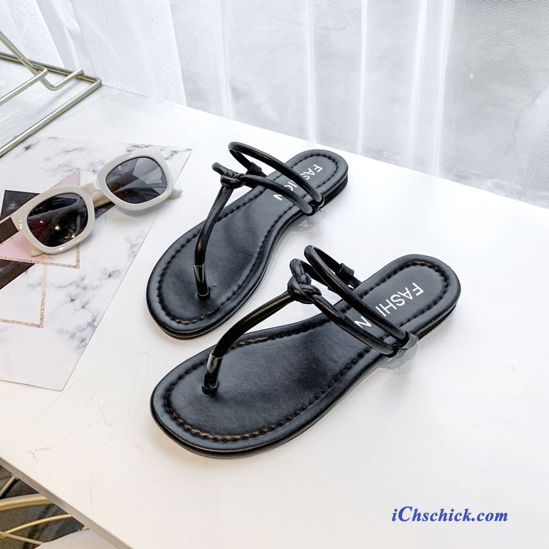 Schuhe Flip Flops Casual Damen Neue Flache Allgleiches Grün Kaufen