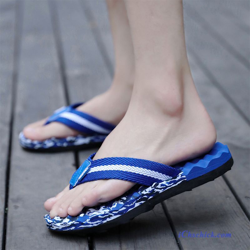 Schuhe Flip Flops Casual Pantolette Neue Trend Schüler Sandfarben Blau Kaufen