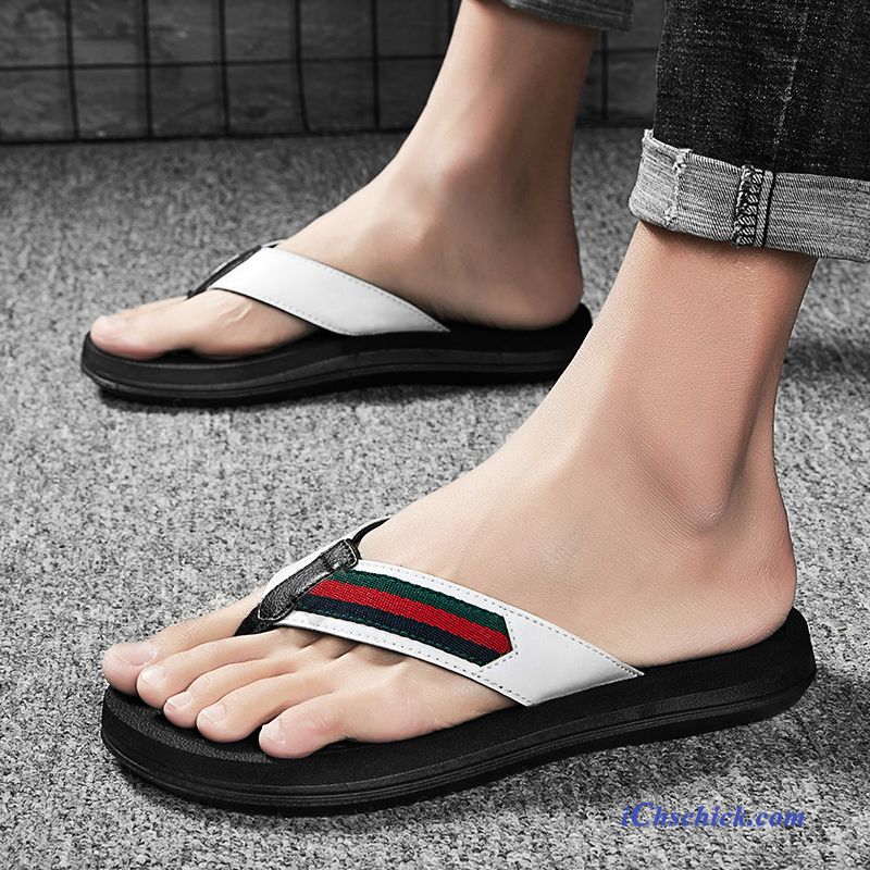 Schuhe Flip Flops Casual Rutschsicher Dicke Sohle Tragen Sommer Grün Sandfarben Billige