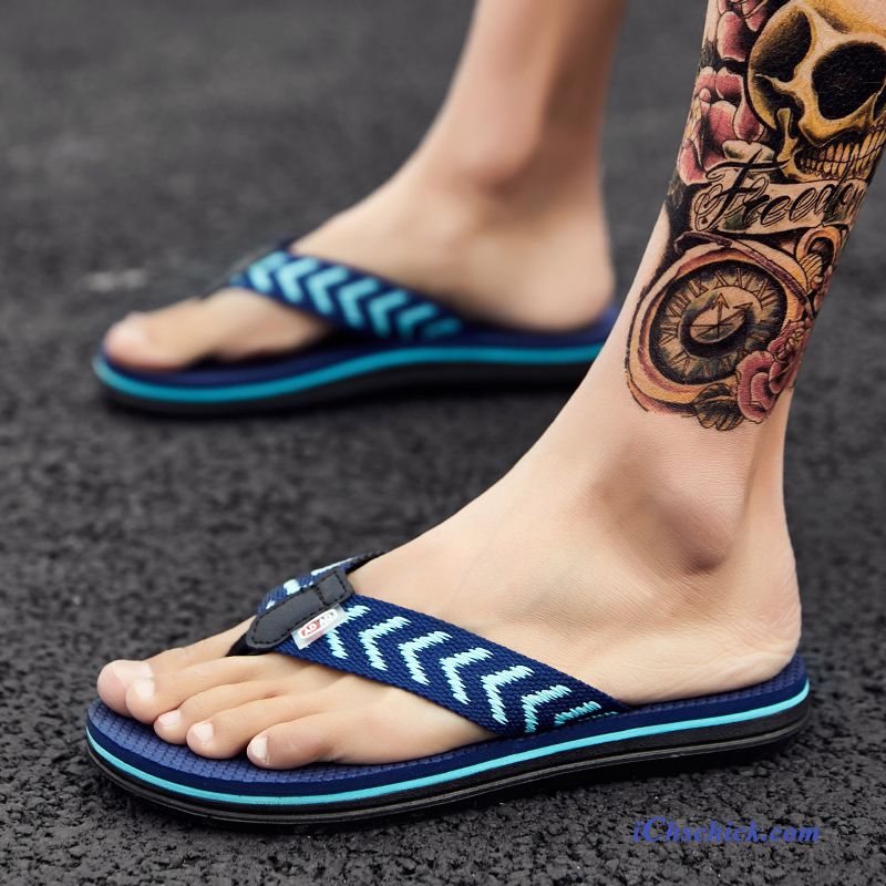 Schuhe Flip Flops Casual Rutschsicher Dicke Sohle Tragen Sommer Grün Sandfarben Billige