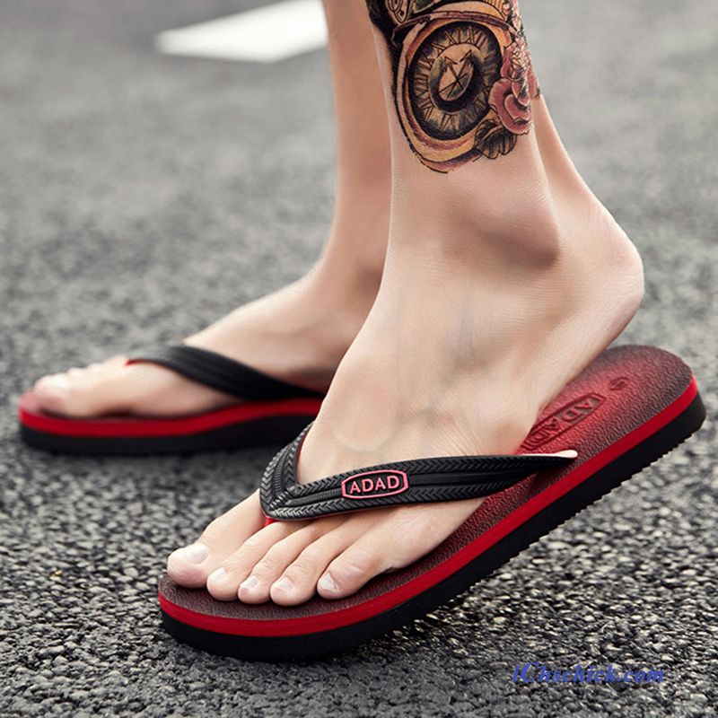 Schuhe Flip Flops Casual Rutschsicher Dicke Sohle Tragen Sommer Grün Sandfarben Billige