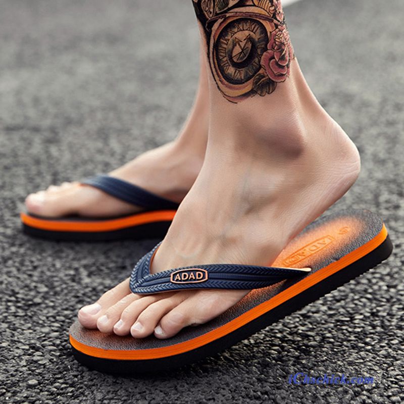 Schuhe Flip Flops Casual Rutschsicher Dicke Sohle Tragen Sommer Grün Sandfarben Billige