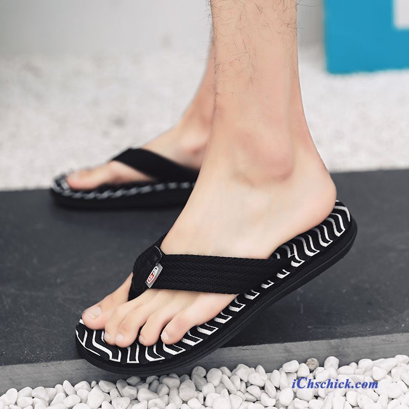 Schuhe Flip Flops Casual Rutschsicher Dicke Sohle Tragen Sommer Grün Sandfarben Billige