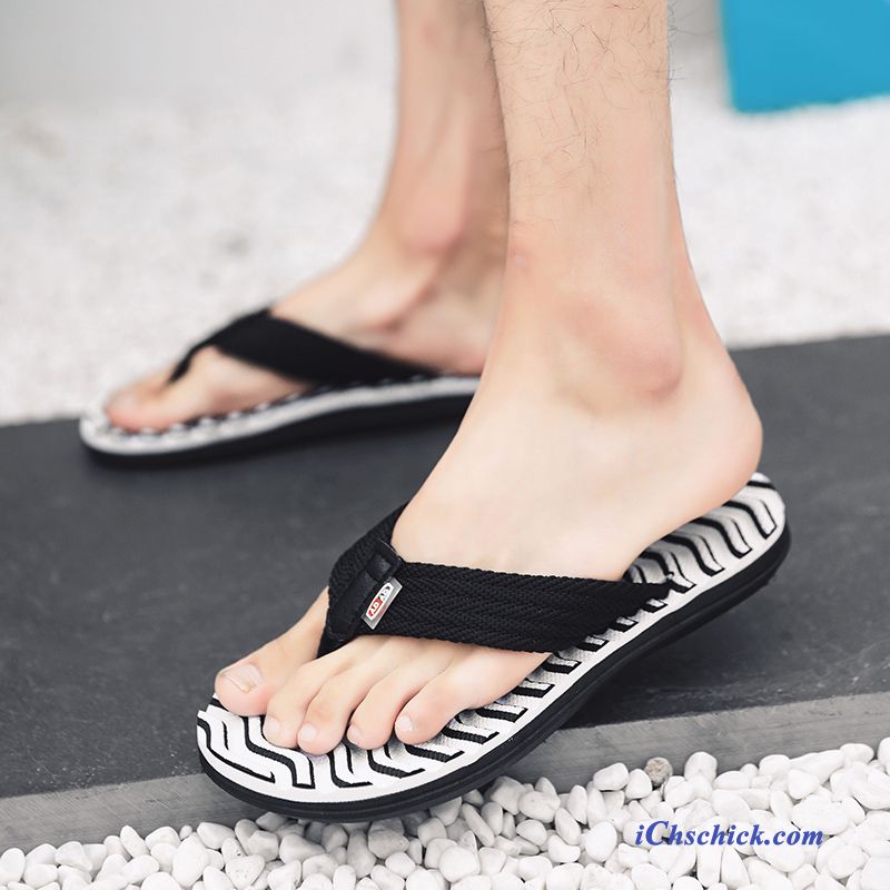 Schuhe Flip Flops Casual Rutschsicher Dicke Sohle Tragen Sommer Grün Sandfarben Billige