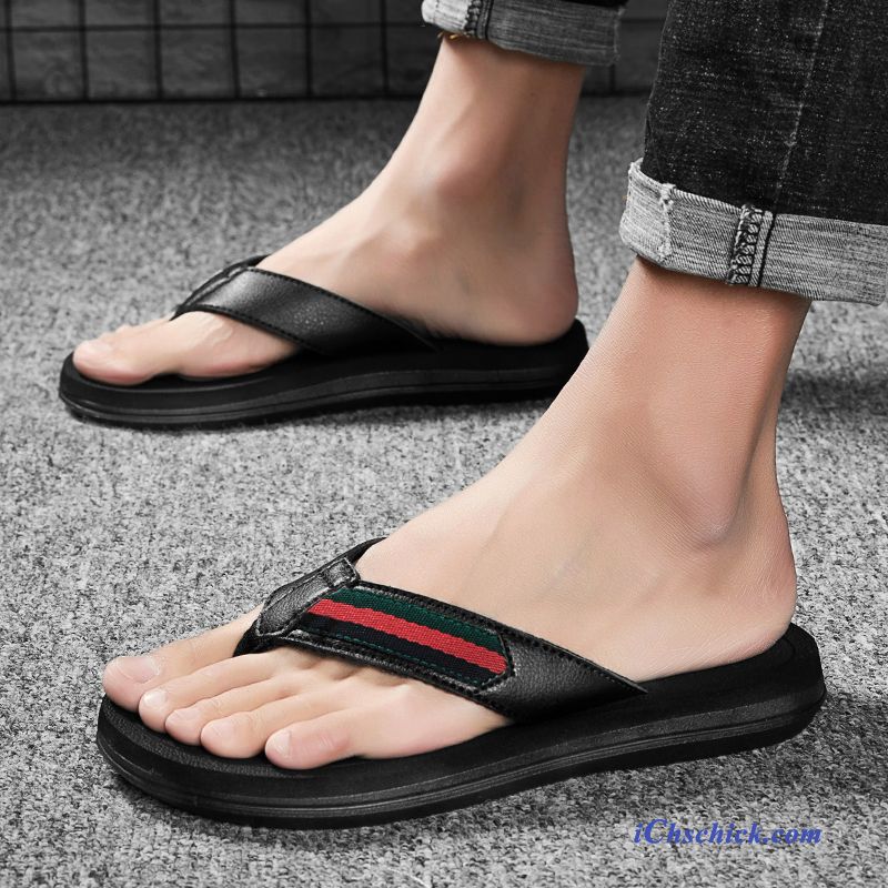 Schuhe Flip Flops Casual Rutschsicher Dicke Sohle Tragen Sommer Grün Sandfarben Billige