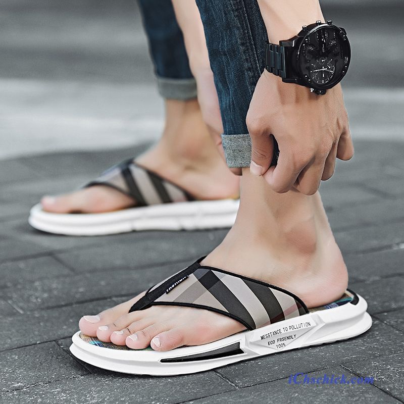 Schuhe Flip Flops Draussen Hausschuhe Mode Sommer Trend Khaki Sandfarben Billige