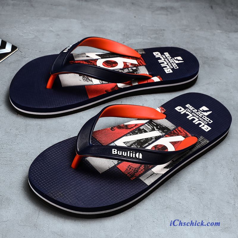 Schuhe Flip Flops Hausschuhe Neue Trend Rutschsicher Sommer Sandfarben Blau Kaufen