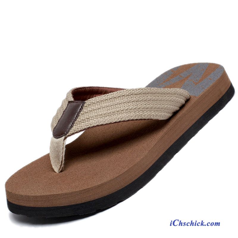 Schuhe Flip Flops Hausschuhe Outwear Rutschsicher Persönlichkeit Sommer Sandfarben Schwarz Geschäft