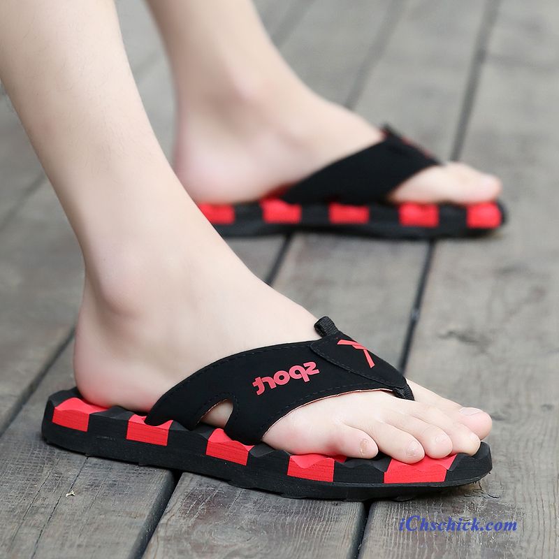 Schuhe Flip Flops Hausschuhe Persönlichkeit Sommer Rutschsicher Outwear Schwarz Sale