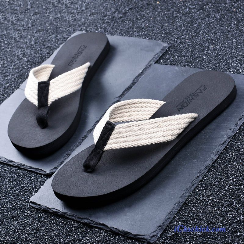 Schuhe Flip Flops Hausschuhe Rutschsicher Neue Mode Persönlichkeit Sandfarben Beige Sale