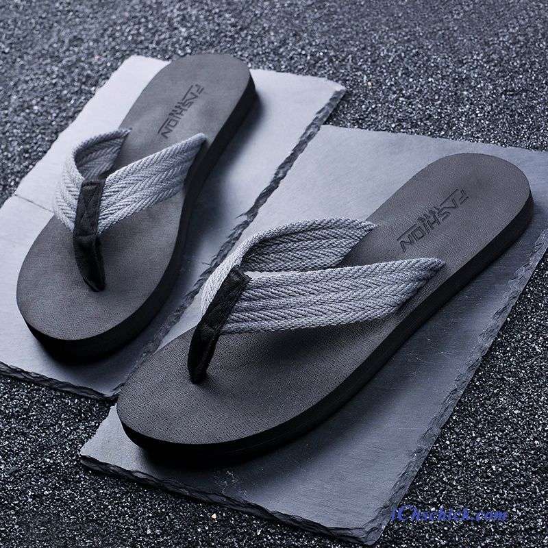 Schuhe Flip Flops Hausschuhe Rutschsicher Neue Mode Persönlichkeit Sandfarben Beige Sale