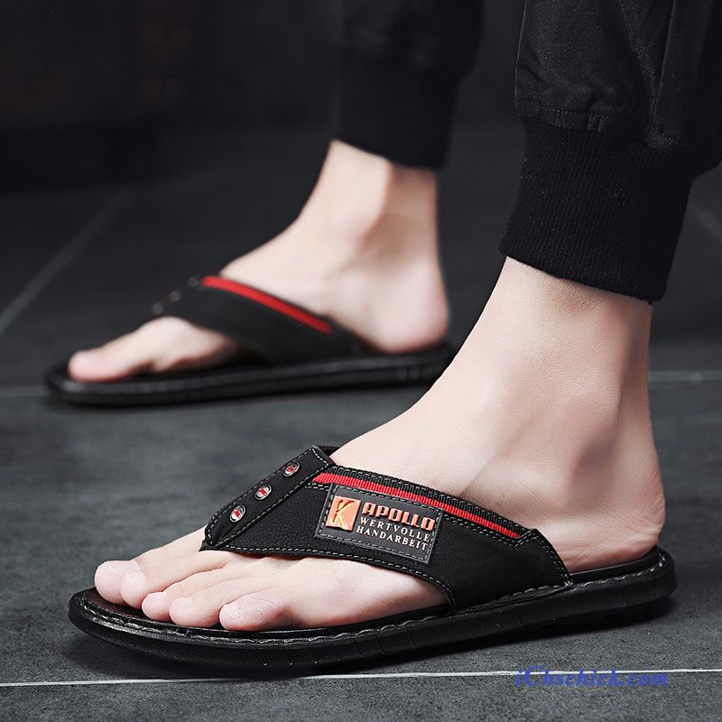 Schuhe Flip Flops Mesh Rutschsicher Pantolette Draussen Sandalen Braun Rot Billig