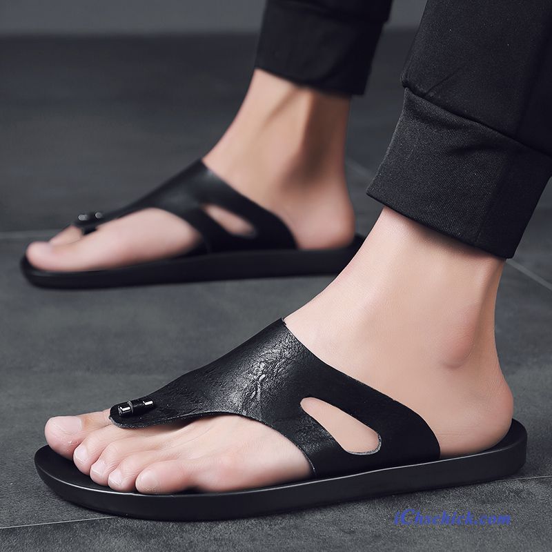 Schuhe Flip Flops Mode Hausschuhe Outwear Sommer Trend Khaki Discount