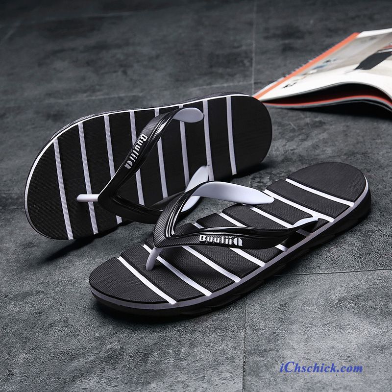 Schuhe Flip Flops Neue Outwear Trend Mode Weiche Sohle Sandfarben Schwarz Geschäft