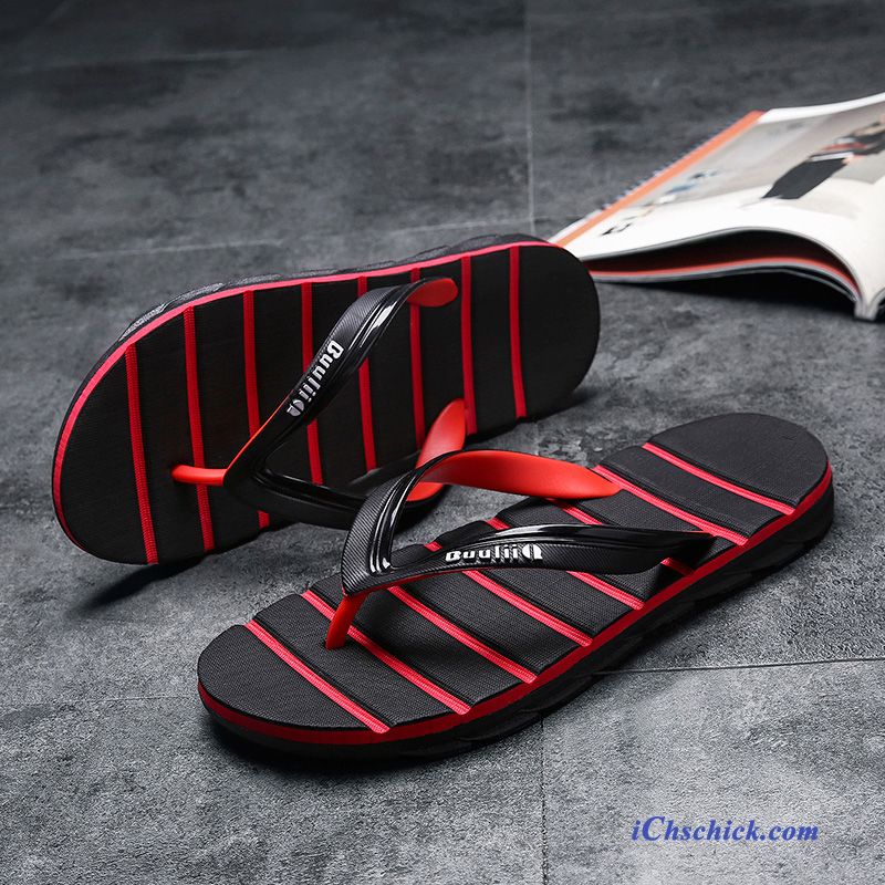 Schuhe Flip Flops Neue Outwear Trend Mode Weiche Sohle Sandfarben Schwarz Geschäft