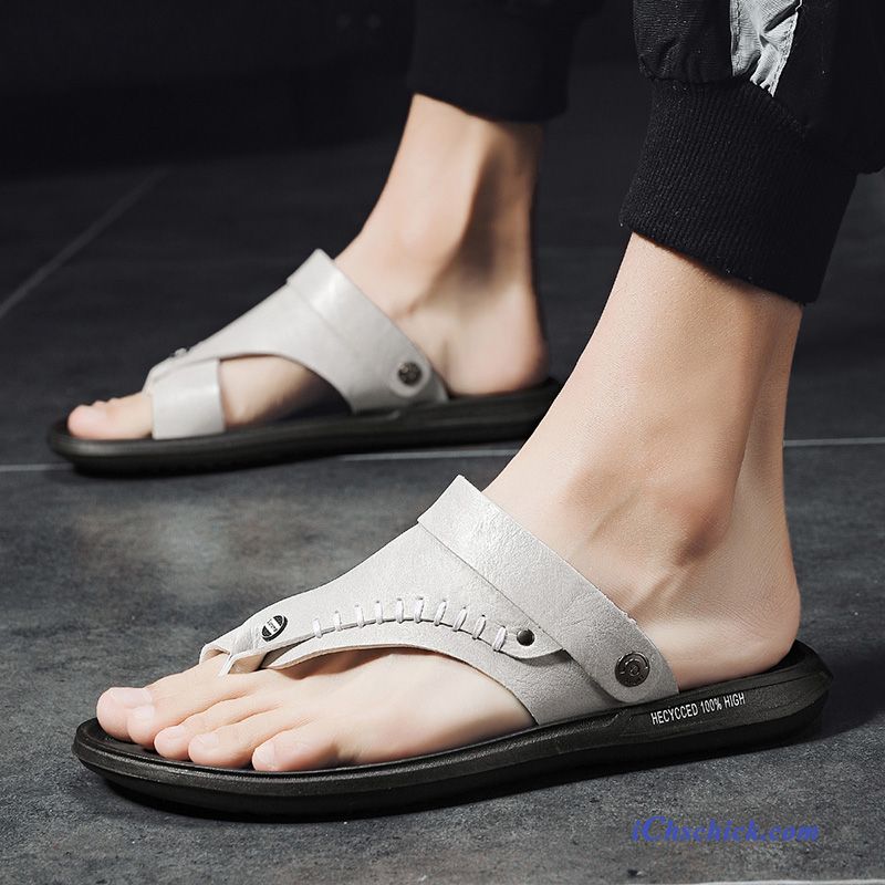 Schuhe Flip Flops Neue Persönlichkeit Sandalen Draussen Trend Sandfarben Grau Günstig