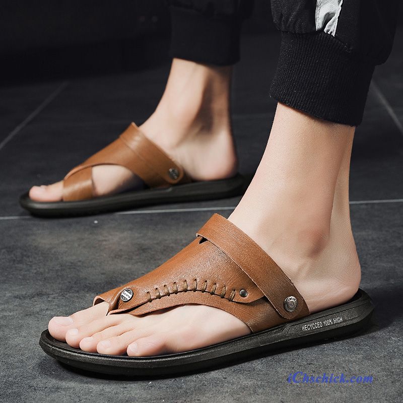 Schuhe Flip Flops Neue Persönlichkeit Sandalen Draussen Trend Sandfarben Grau Günstig