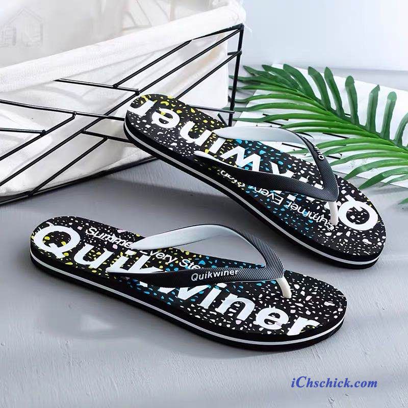 Schuhe Flip Flops Outwear Badezimmer Allgleiches Strand Rutschsicher Sandfarben Schwarz Rot Billig