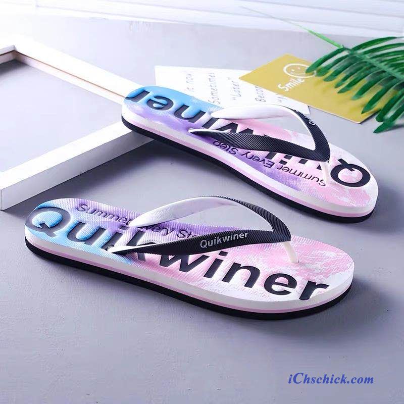 Schuhe Flip Flops Outwear Badezimmer Allgleiches Strand Rutschsicher Sandfarben Schwarz Rot Billig