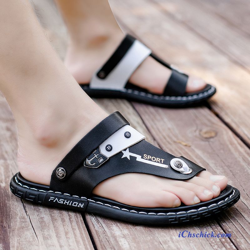 Schuhe Flip Flops Outwear Sommer Trend Sandalen Hausschuhe Sandfarben Schwarz Günstig