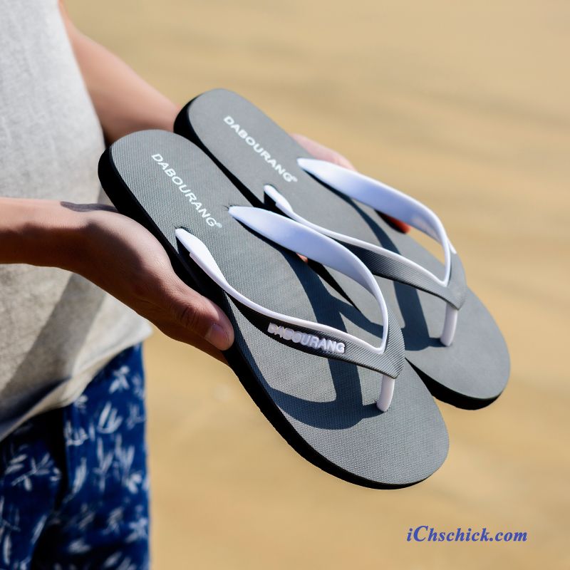 Schuhe Flip Flops Pantolette Outwear Hausschuhe Mode Sommer Sandfarben Blau Online