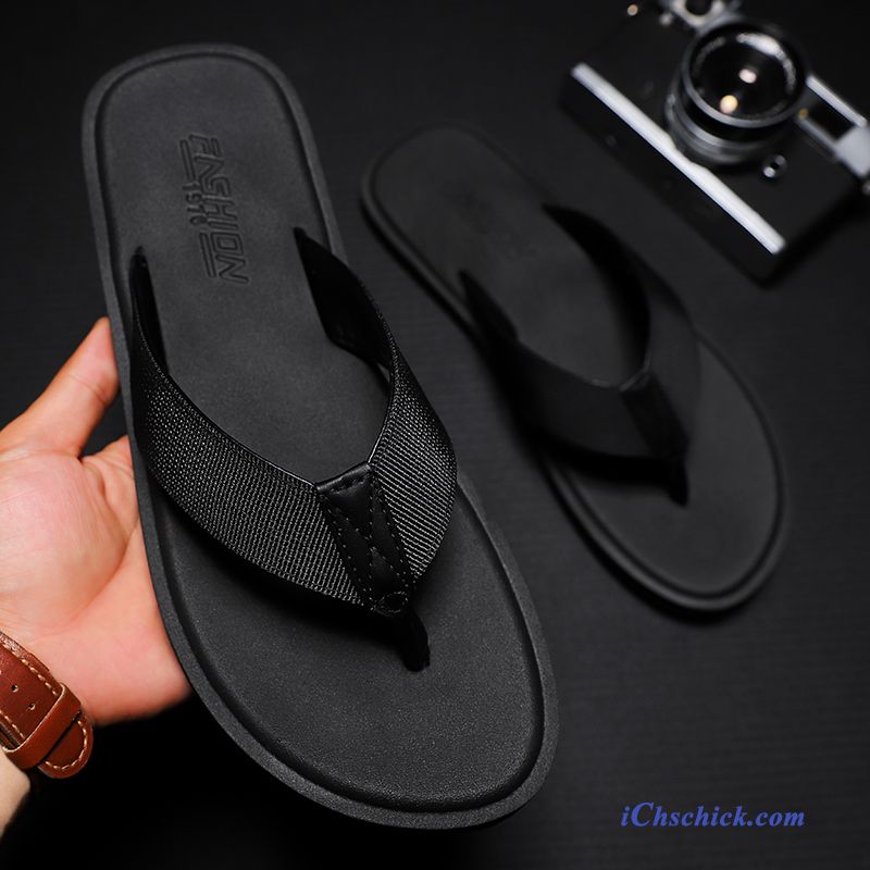 Schuhe Flip Flops Pantolette Outwear Mode Hausschuhe Sandalen Sandfarben Schwarz Günstige