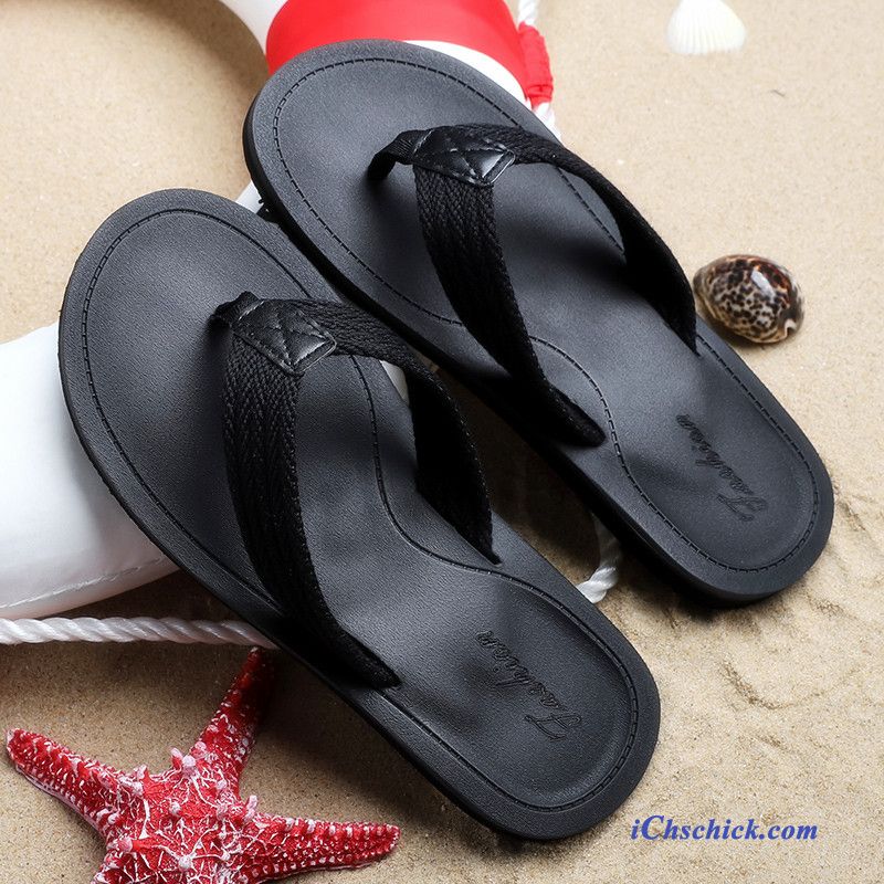 Schuhe Flip Flops Pantolette Outwear Mode Hausschuhe Sandalen Sandfarben Schwarz Günstige