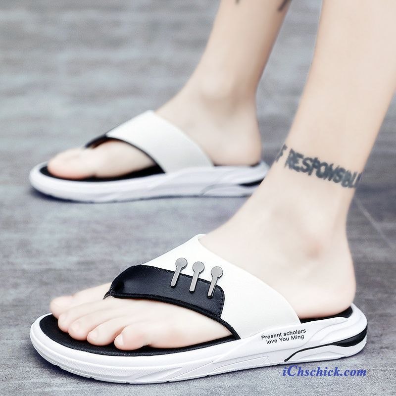 Schuhe Flip Flops Pantolette Sandalen Trend Outwear Persönlichkeit Sandfarben Weiß Verkaufen