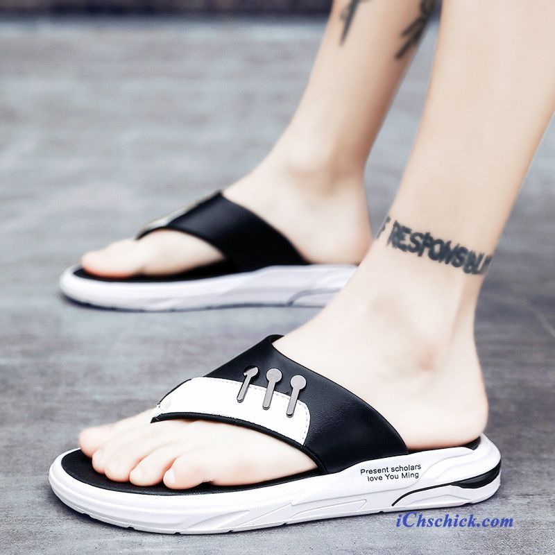 Schuhe Flip Flops Pantolette Sandalen Trend Outwear Persönlichkeit Sandfarben Weiß Verkaufen