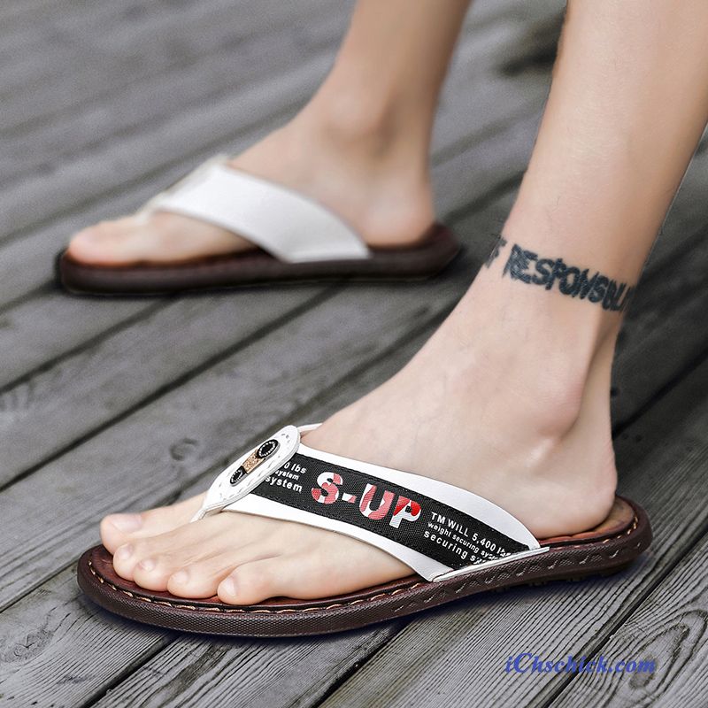 Schuhe Flip Flops Pantolette Trend Sandalen Outwear Persönlichkeit Sandfarben Braun Discount