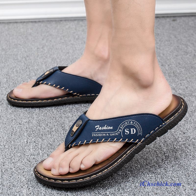 Schuhe Flip Flops Pantolette Trend Sandalen Outwear Persönlichkeit Sandfarben Braun Discount
