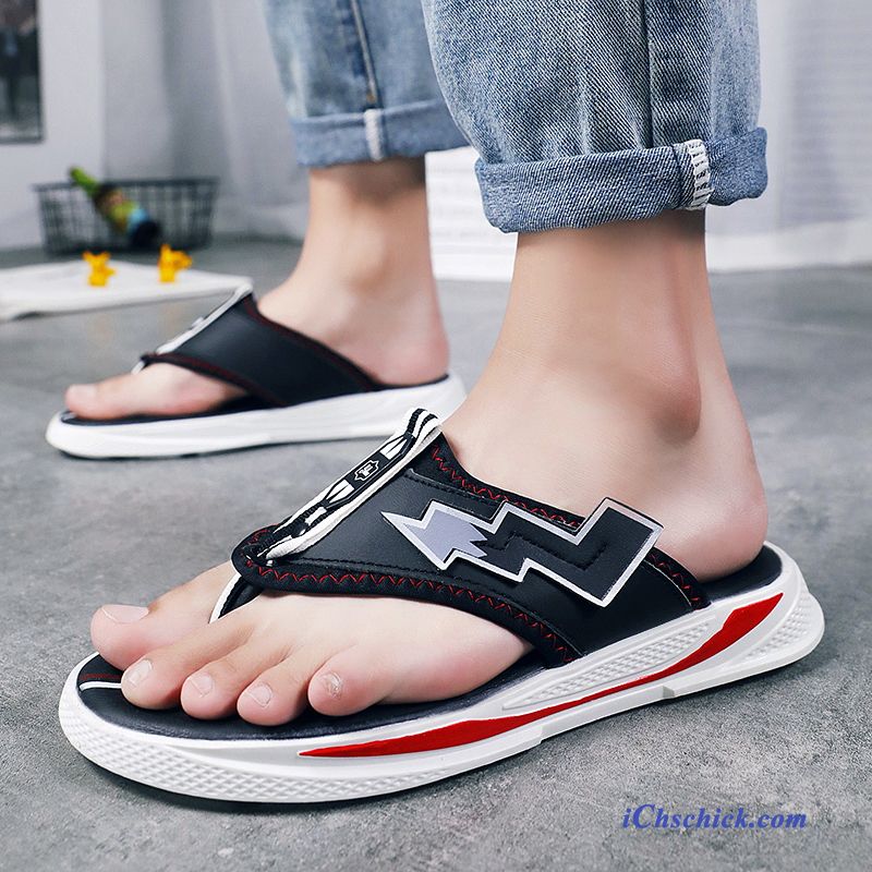 Schuhe Flip Flops Persönlichkeit Pantolette Sommer Trend Rutschsicher Gelb Rot Kaufen