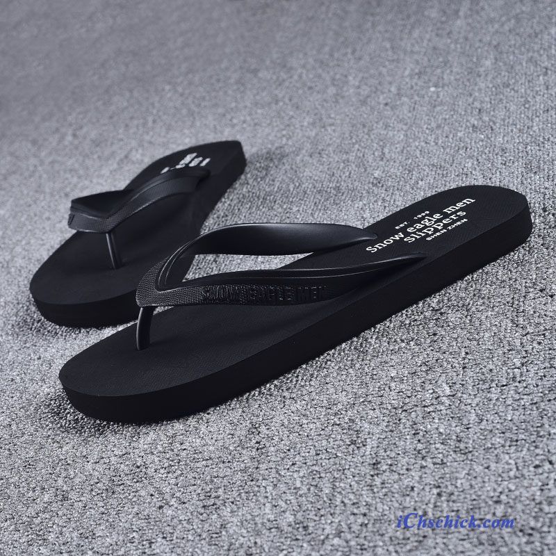 Schuhe Flip Flops Persönlichkeit Schüler Sommer Gummi Casual Sandfarben Rot Billig