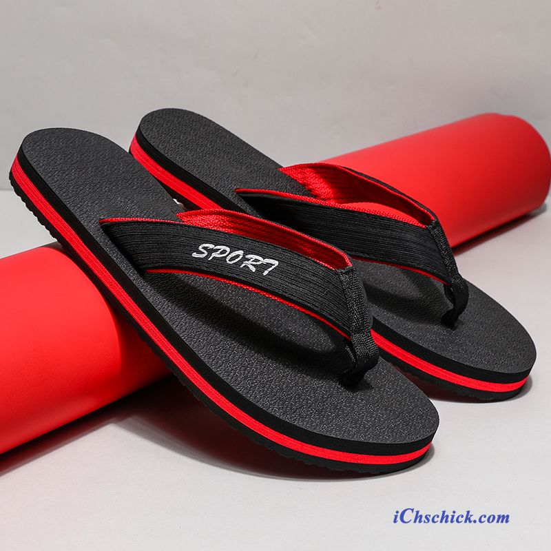 Schuhe Flip Flops Rutschsicher Outwear Sommer Trend Neue Sandfarben Schwarz Verkaufen