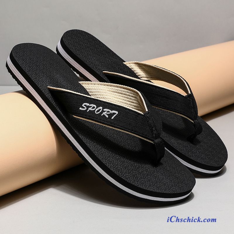 Schuhe Flip Flops Rutschsicher Outwear Sommer Trend Neue Sandfarben Schwarz Verkaufen