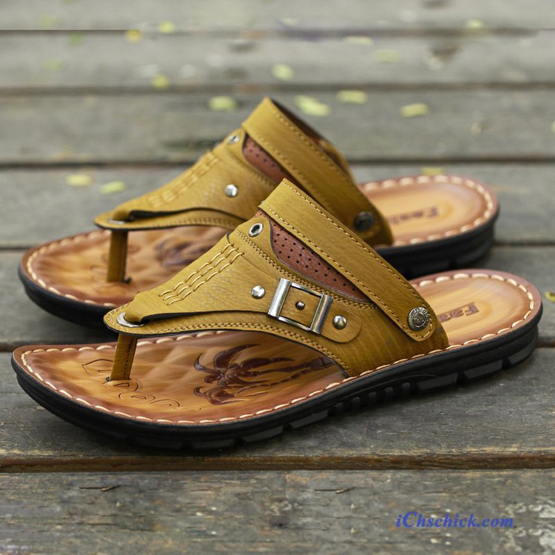 Schuhe Flip Flops Rutschsicher Sandalen Hausschuhe Trend Outwear Sandfarben Braun Günstige