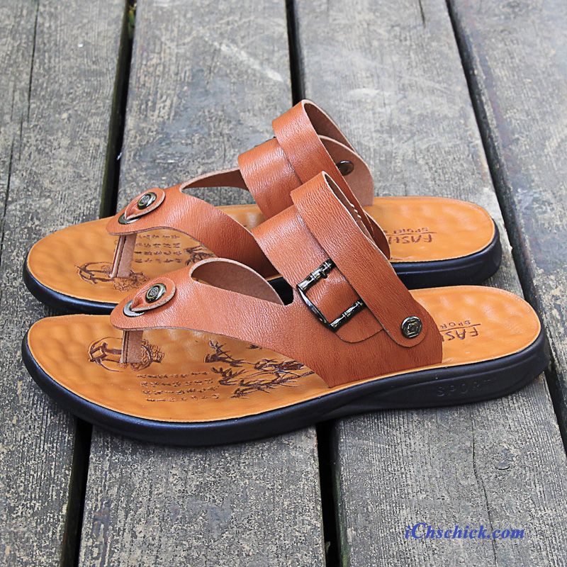 Schuhe Flip Flops Rutschsicher Sandalen Hausschuhe Trend Outwear Sandfarben Braun Günstige