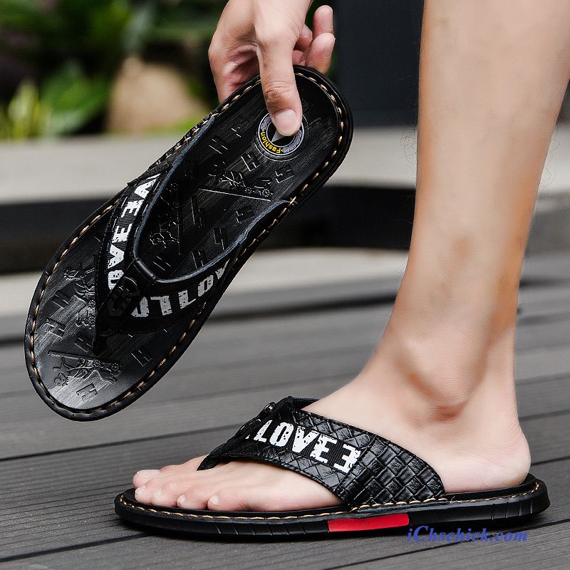 Schuhe Flip Flops Rutschsicher Sandalen Trend Draussen Neue Sandfarben Schwarz Discount