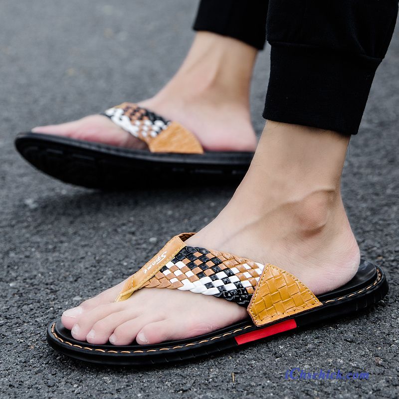 Schuhe Flip Flops Rutschsicher Sandalen Trend Draussen Neue Sandfarben Schwarz Discount