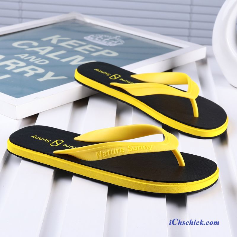 Schuhe Flip Flops Rutschsicher Ultra Casual Weiche Sohle Sommer Grün Sandfarben Bestellen