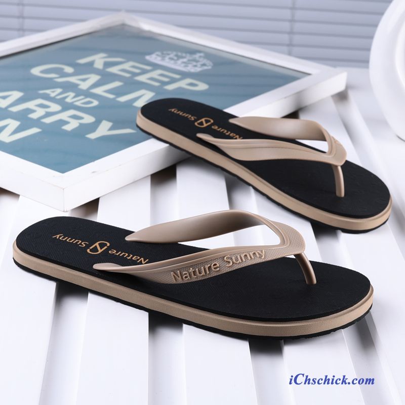 Schuhe Flip Flops Rutschsicher Ultra Casual Weiche Sohle Sommer Grün Sandfarben Bestellen