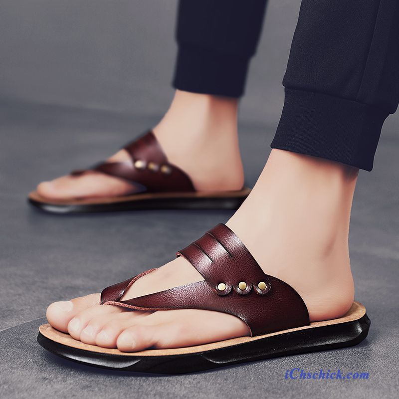 Schuhe Flip Flops Sandalen Hausschuhe Pantolette Outwear Trend Sandfarben Braun Online