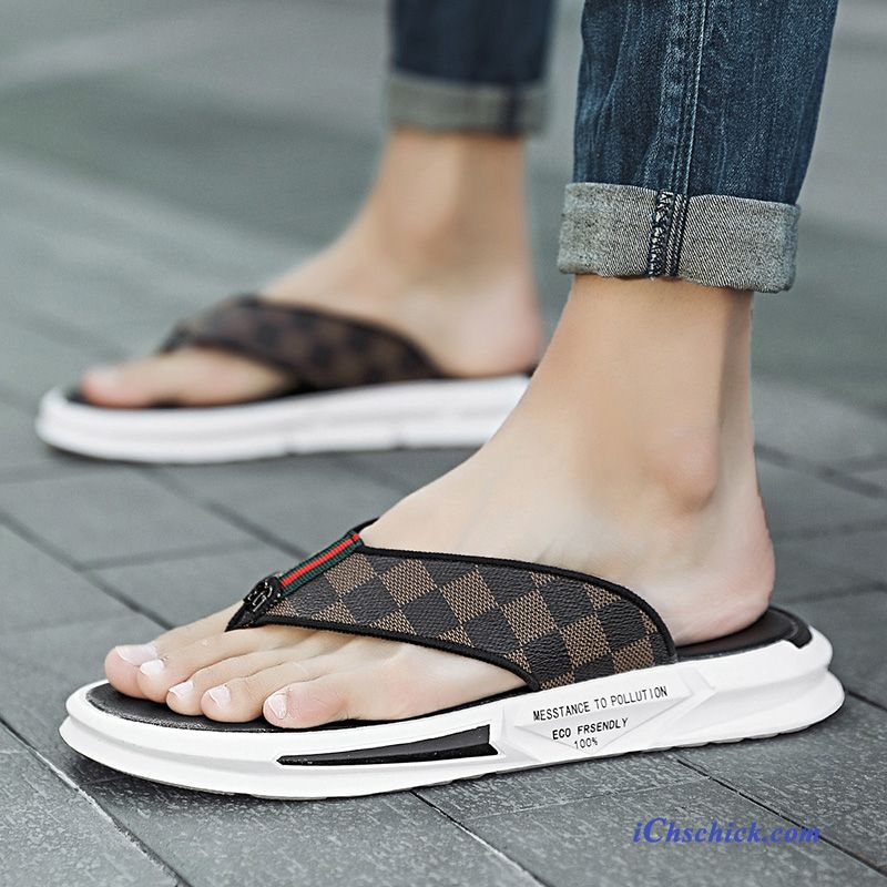 Schuhe Flip Flops Sandalen Sommer Neue Trend Draussen Sandfarben Weiß Günstig