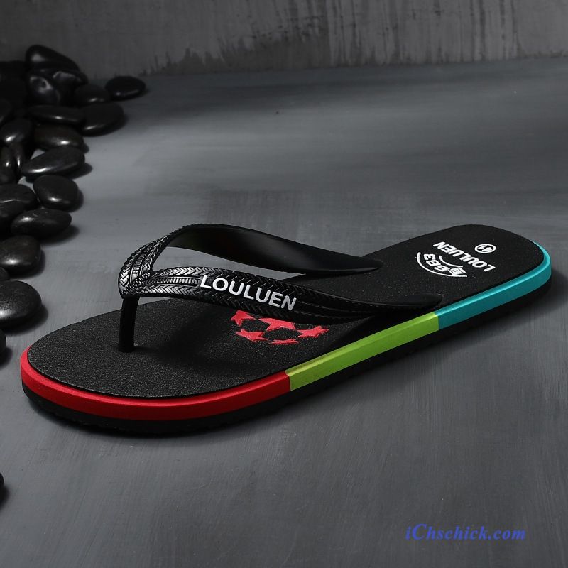 Schuhe Flip Flops Sommer Neue Rutschsicher Trend Hausschuhe Sandfarben Schwarz Verkaufen