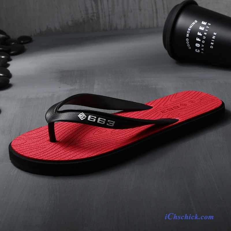 Schuhe Flip Flops Sommer Neue Rutschsicher Trend Hausschuhe Sandfarben Schwarz Verkaufen