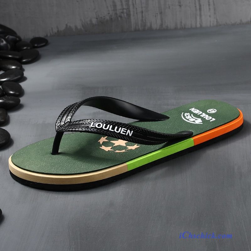 Schuhe Flip Flops Sommer Neue Rutschsicher Trend Hausschuhe Sandfarben Schwarz Verkaufen