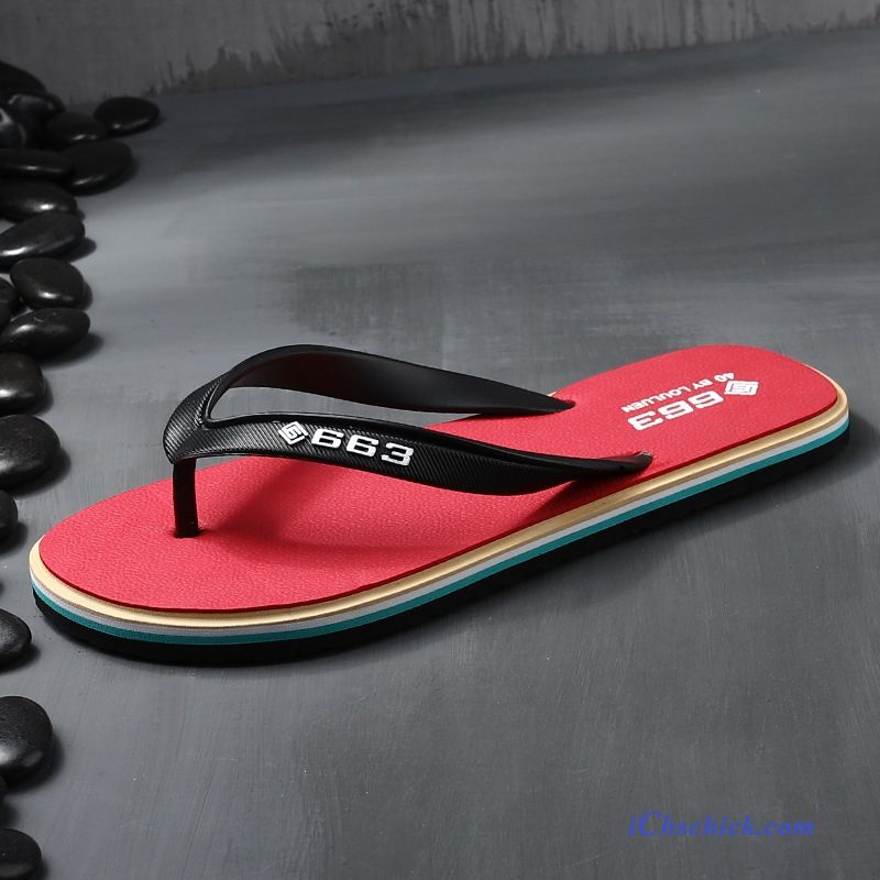 Schuhe Flip Flops Sommer Neue Rutschsicher Trend Hausschuhe Sandfarben Schwarz Verkaufen