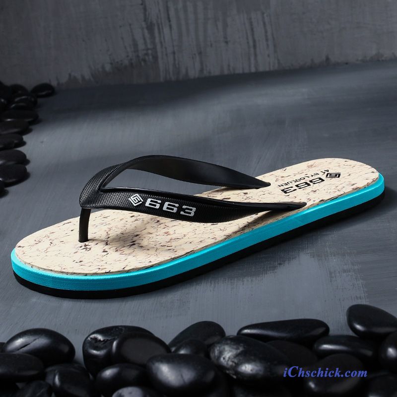 Schuhe Flip Flops Sommer Neue Rutschsicher Trend Hausschuhe Sandfarben Schwarz Verkaufen